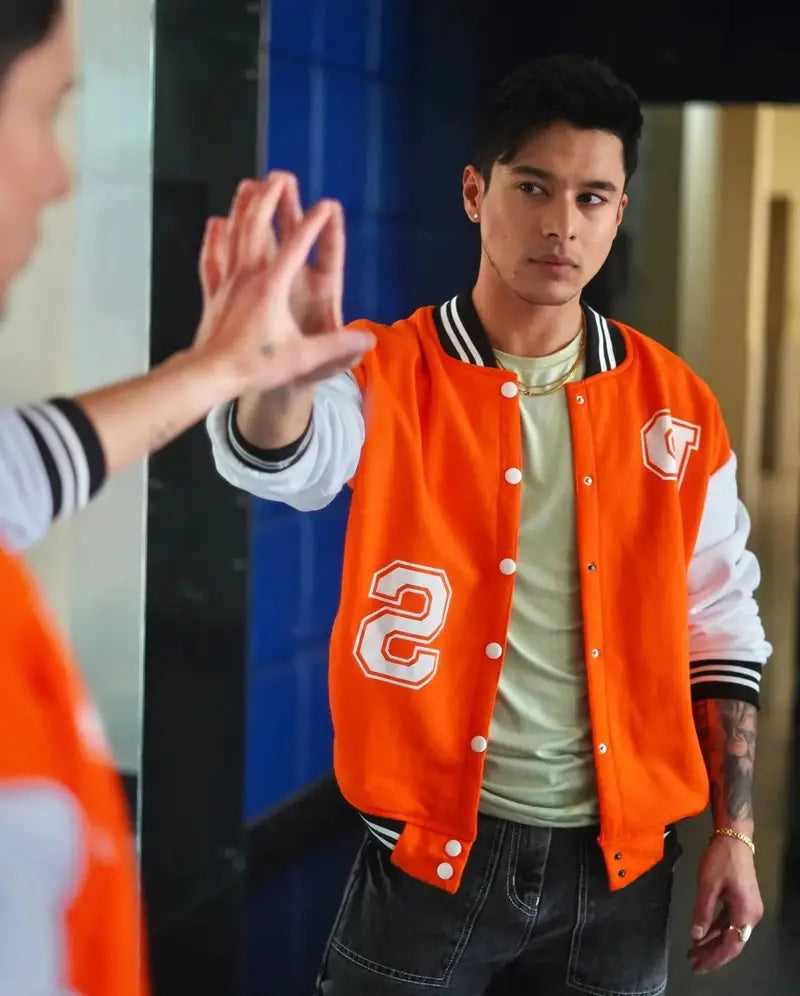Orange Varsity Jacket for Men – Classic Streetwear Style