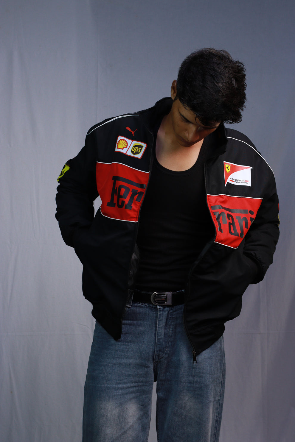 Ferrari Black & Red Racing Jacket – Premium Motorsport Edition
