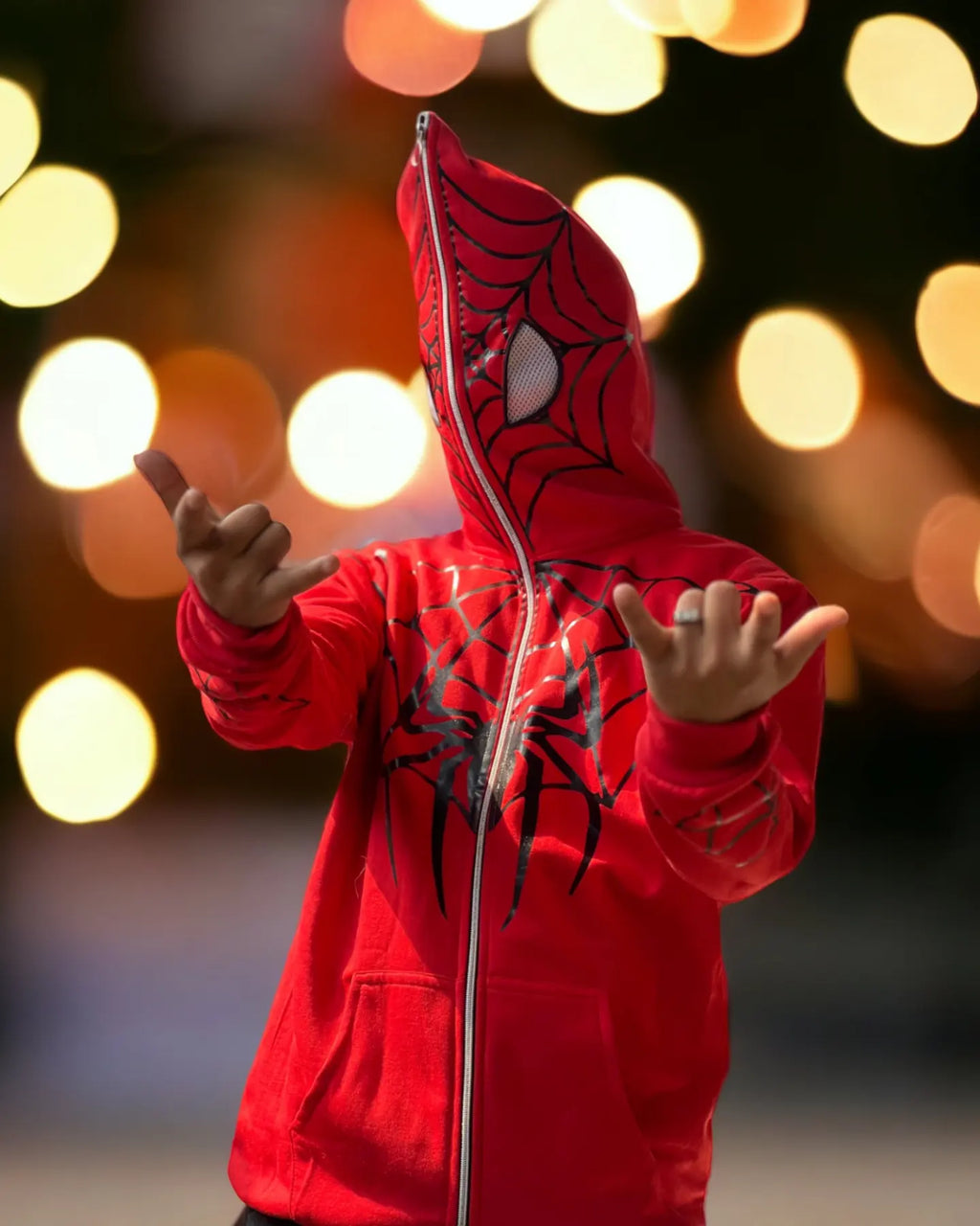 Red Spiderman Full-Zipped Hoodie – Bold Superhero Streetwear