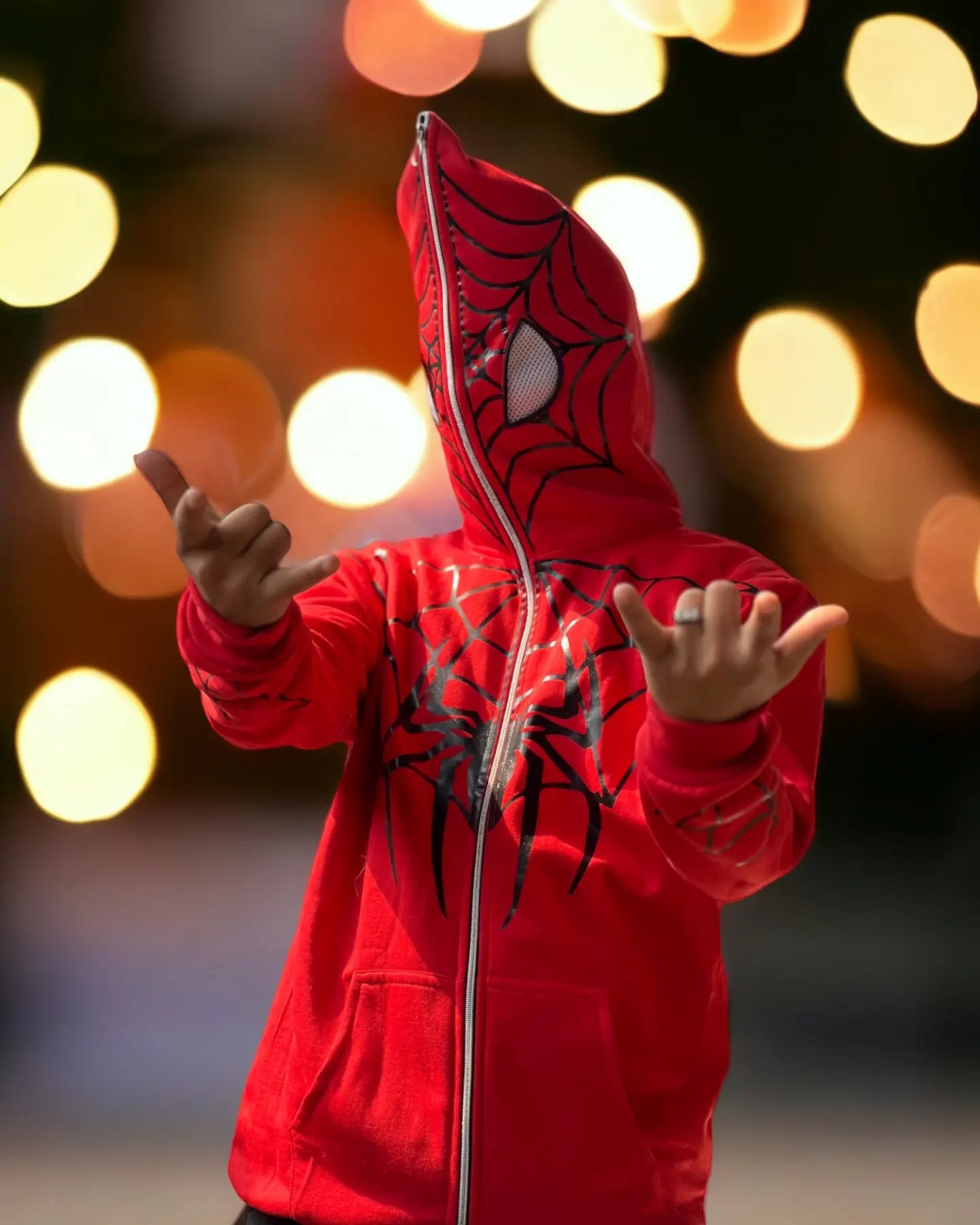 Red Spiderman Full-Zipped Hoodie – Bold Superhero Streetwear