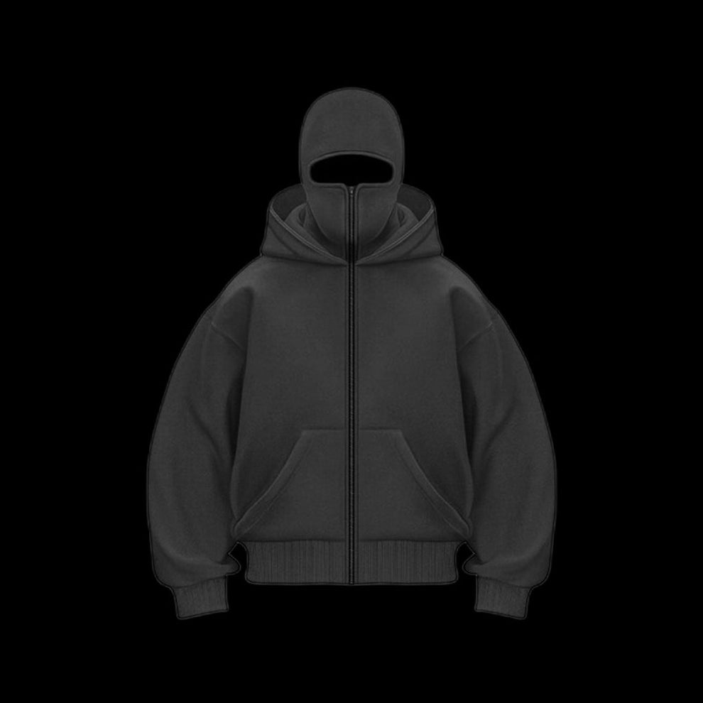 Double Zip Hoodie with Built-In Balaclava