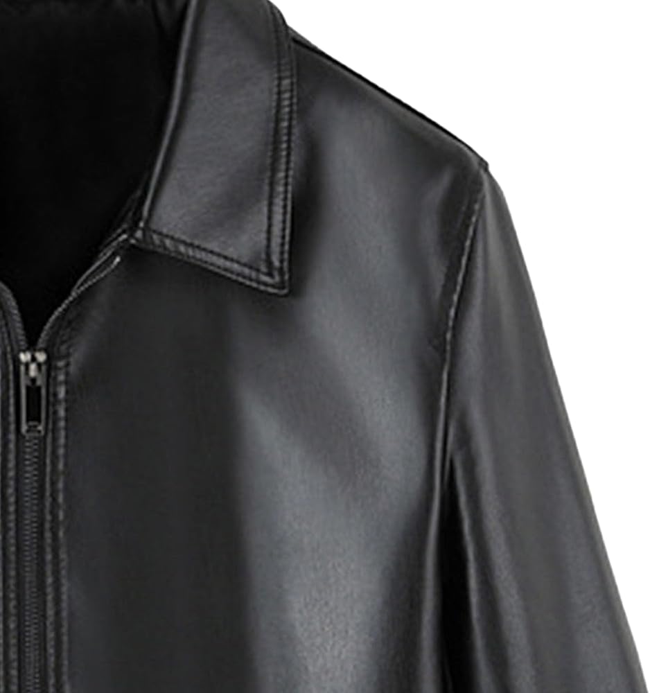 Men’s Lightweight Faux Leather Biker Jacket – Streetwear Edition