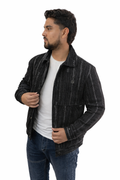 Classic Black Textured Jacket for Men