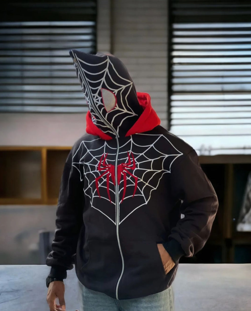 Spider-Man Double Cap Hoodie – Superhero Mode Zip-Up