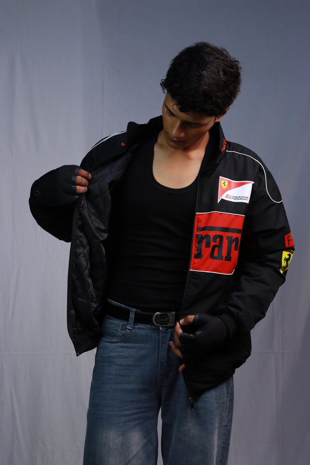 Ferrari Black & Red Racing Jacket – Premium Motorsport Edition