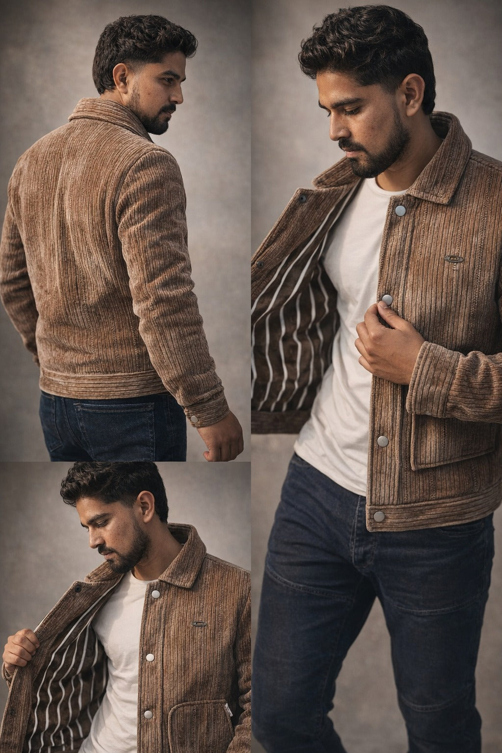 Classic Brown Corduroy Jacket – Men’s Streetwear