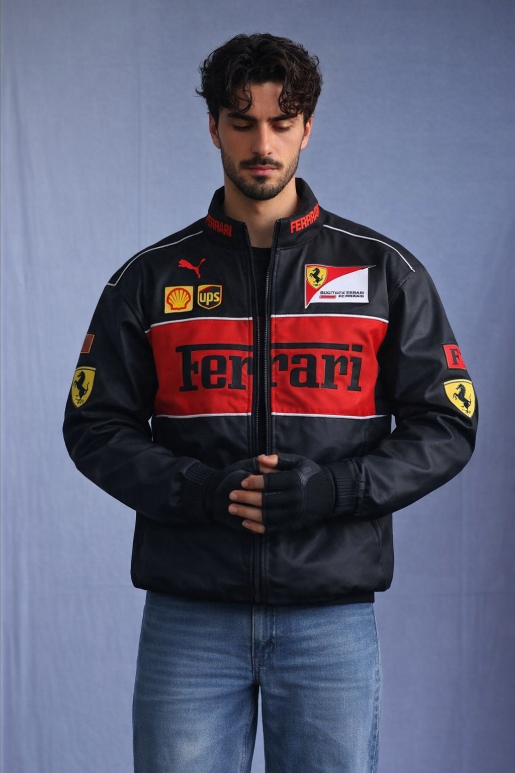 Ferrari Black & Red Racing Jacket – Premium Motorsport Edition
