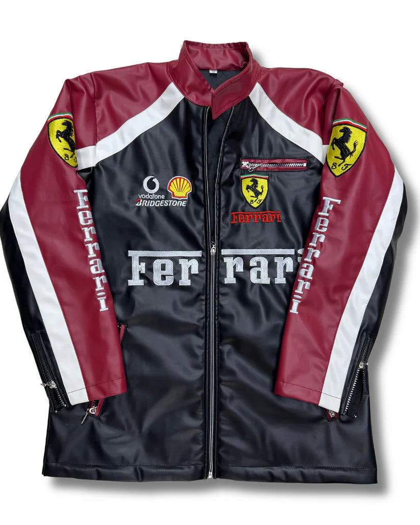 Ferrari F1 Leather Jacket – Premium Motorsport Streetwear