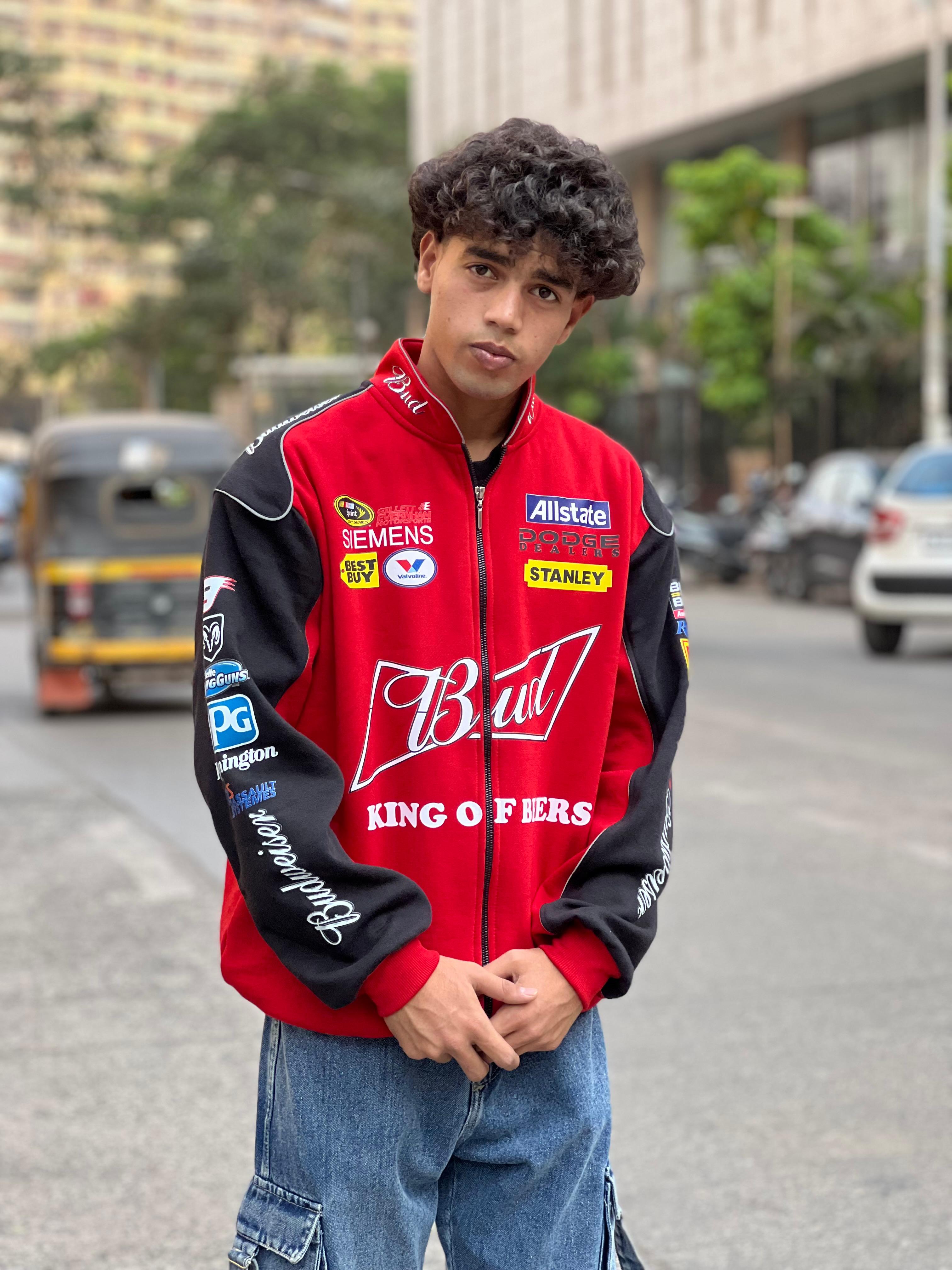 Red Budweiser Racing Jacket – Vintage Streetwear Bomber