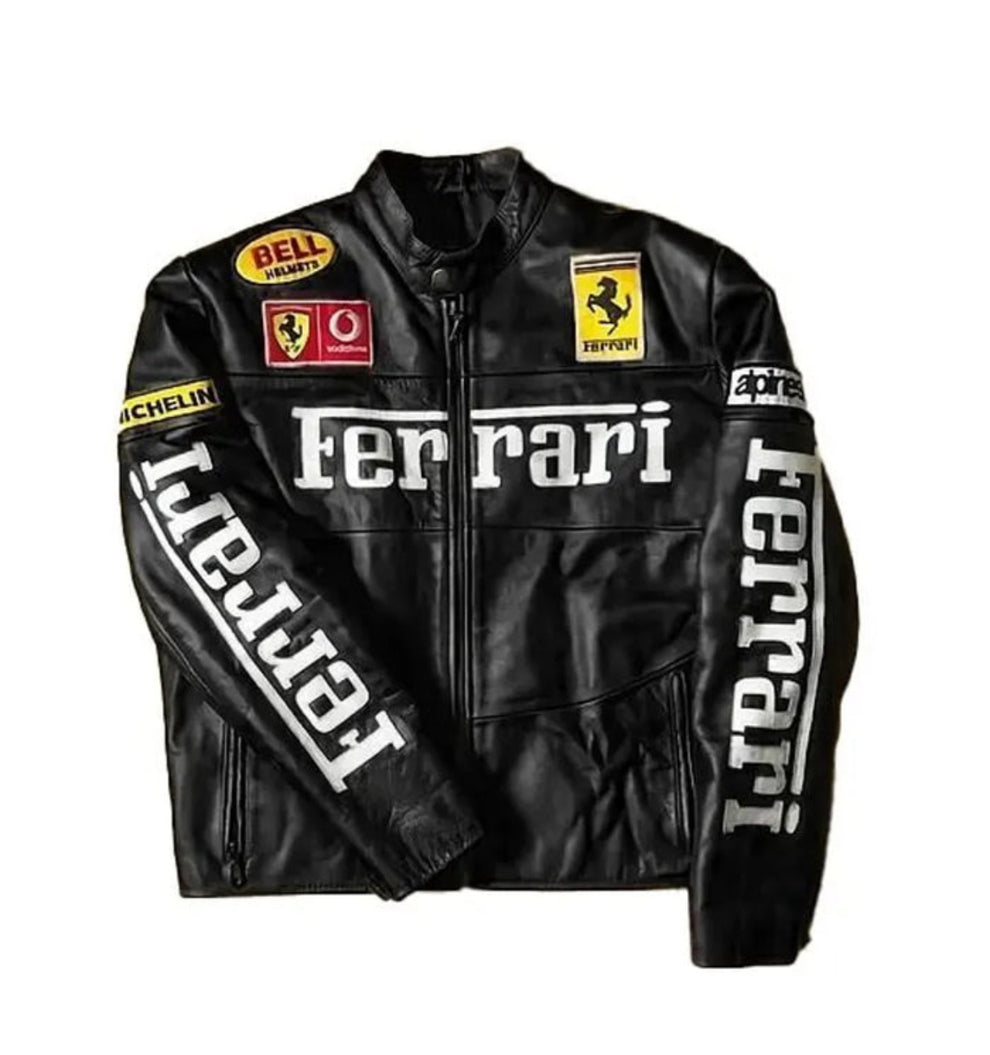 Ferrari F1 Black Moto Jacket – Premium Racing Style