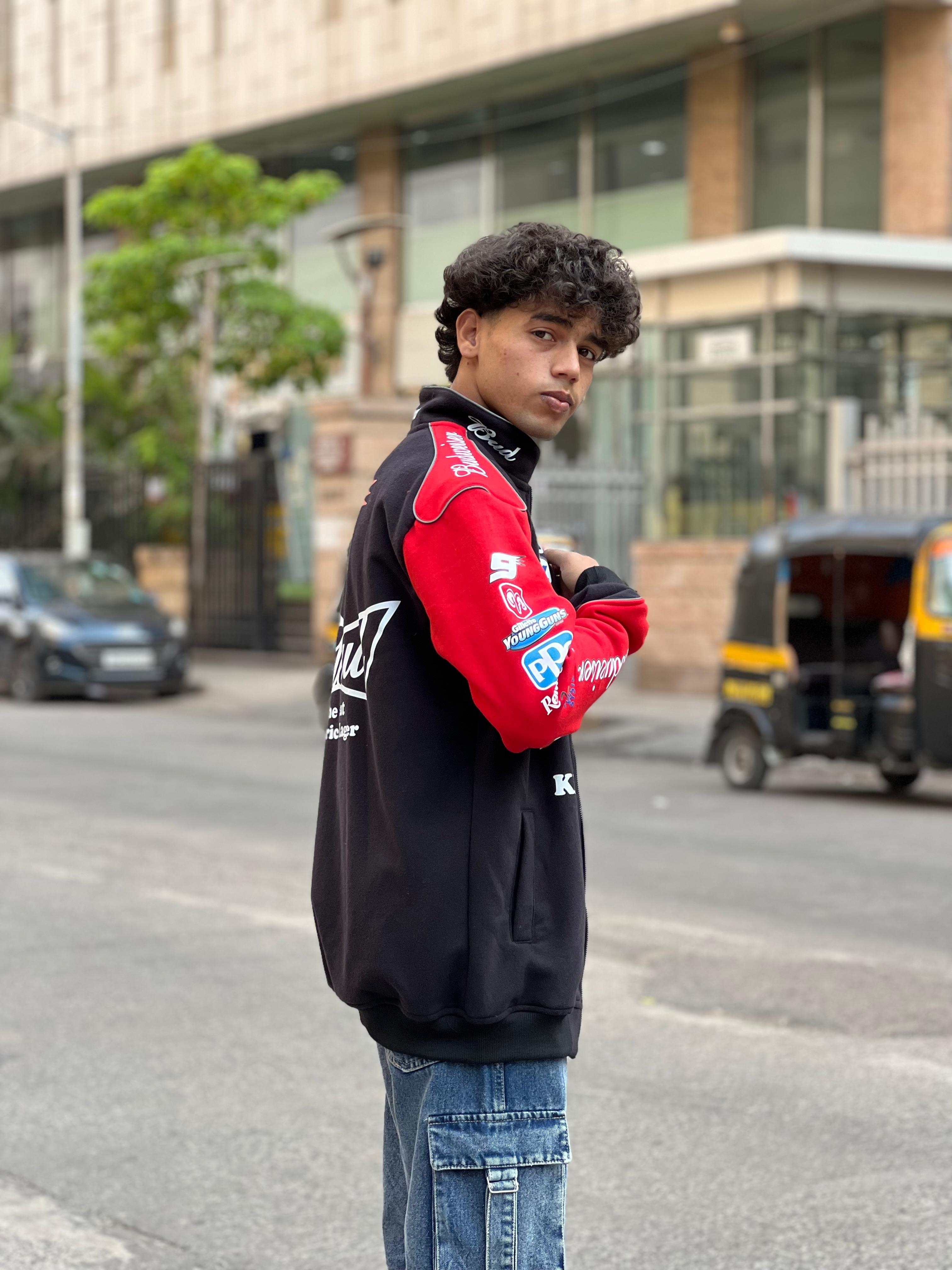 Red Budweiser Racing Jacket – Vintage Streetwear Bomber