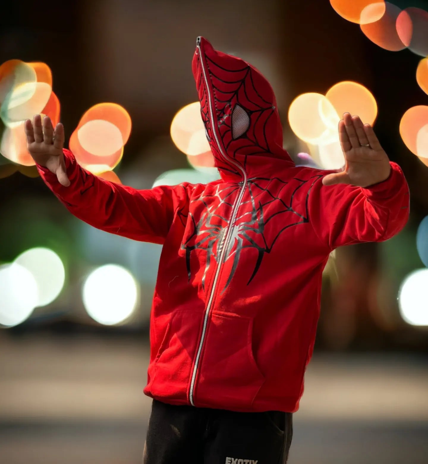 Red Spiderman Full-Zipped Hoodie – Bold Superhero Streetwear