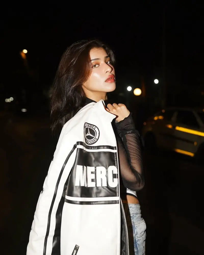 Urbon Cloth Mercedes Leather Jacket – Bold Racing-Inspired Style