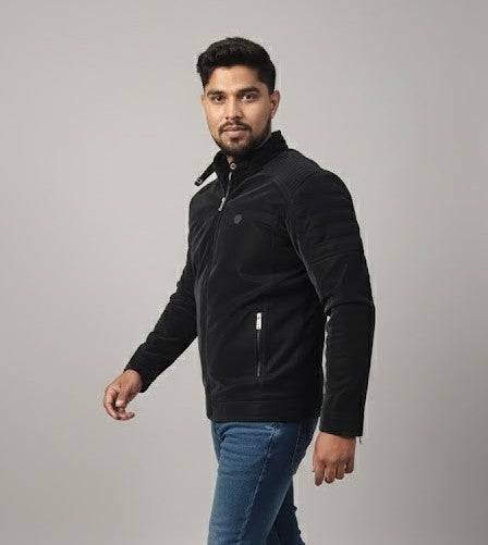 Men’s Classic Black Moto Jacket – Urbon Streetwear Style
