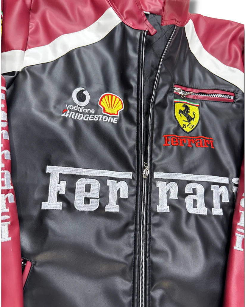 Ferrari F1 Leather Jacket – Premium Motorsport Streetwear