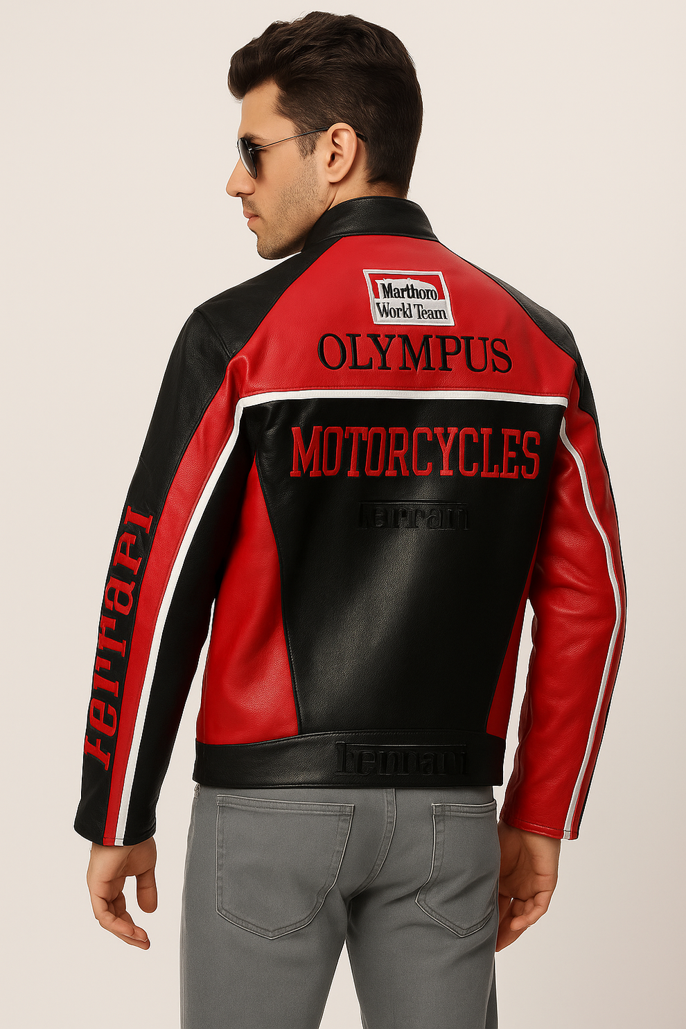 Ferrari F1 Leather Racing Jacket – Classic Motorsport Elegance