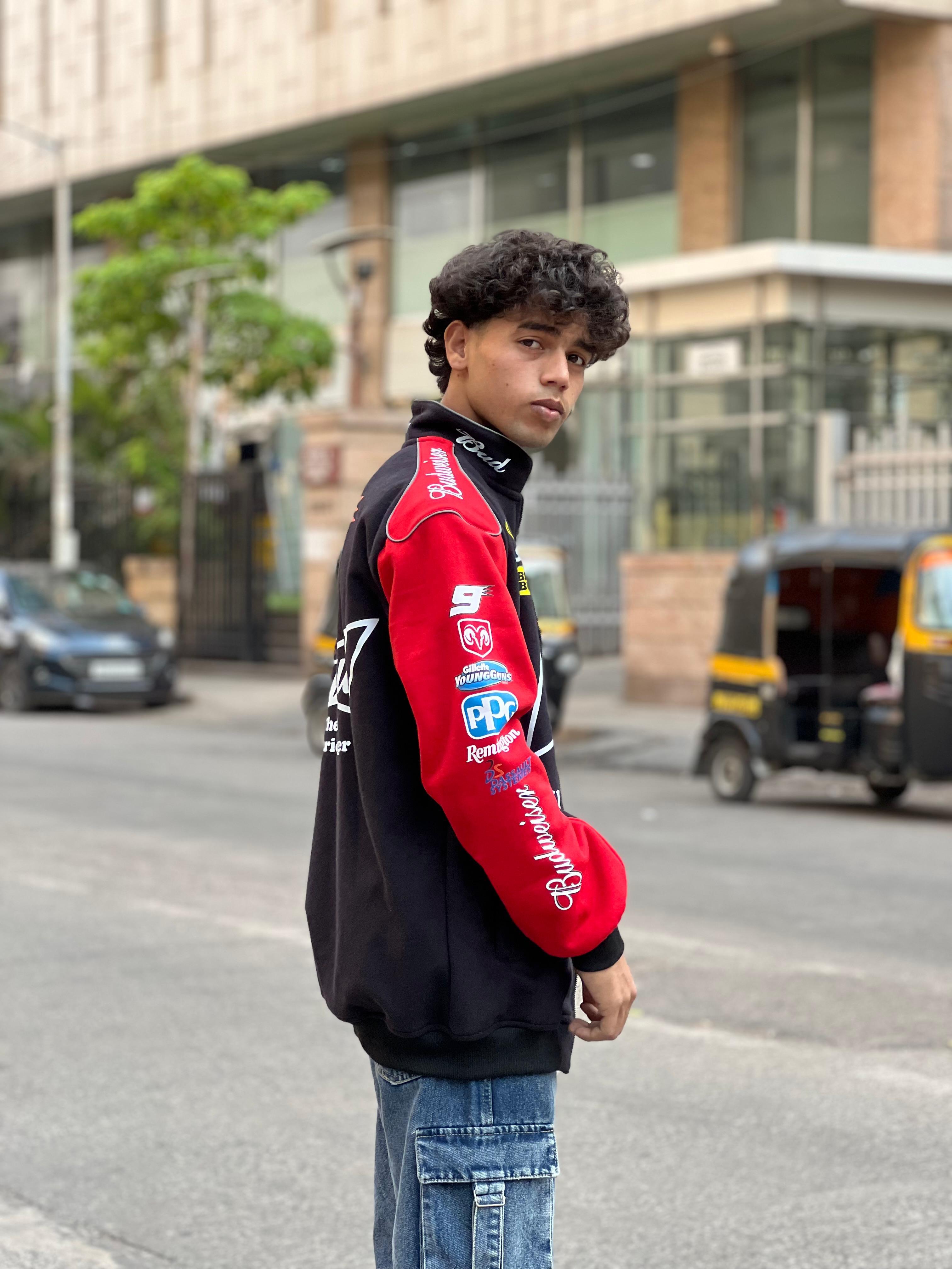 Red Budweiser Racing Jacket – Vintage Streetwear Bomber