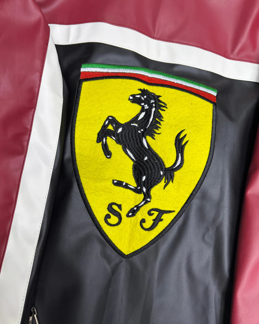 Ferrari F1 Leather Jacket – Premium Motorsport Streetwear